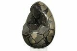 Septarian Dragon Egg Geode - Black Crystals #219096-2